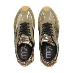 MJUS Zapatillas de Mujer L14125 OLIVA+ARGENTO+