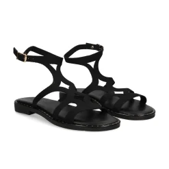 MYCONIAN Sandalias planas de Mujer 2133 NEGRO