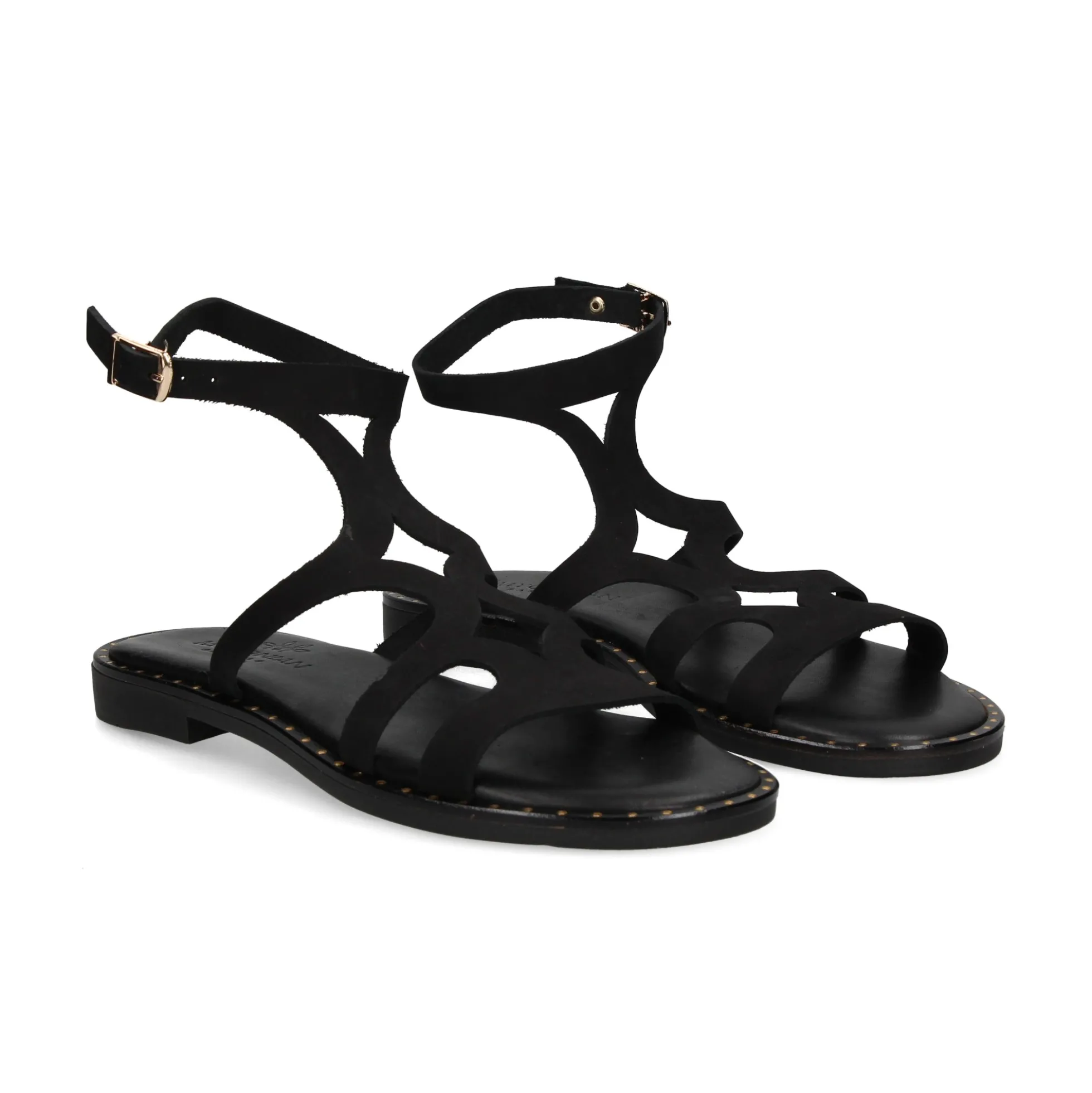 MYCONIAN Sandalias planas de Mujer 2133 NEGRO