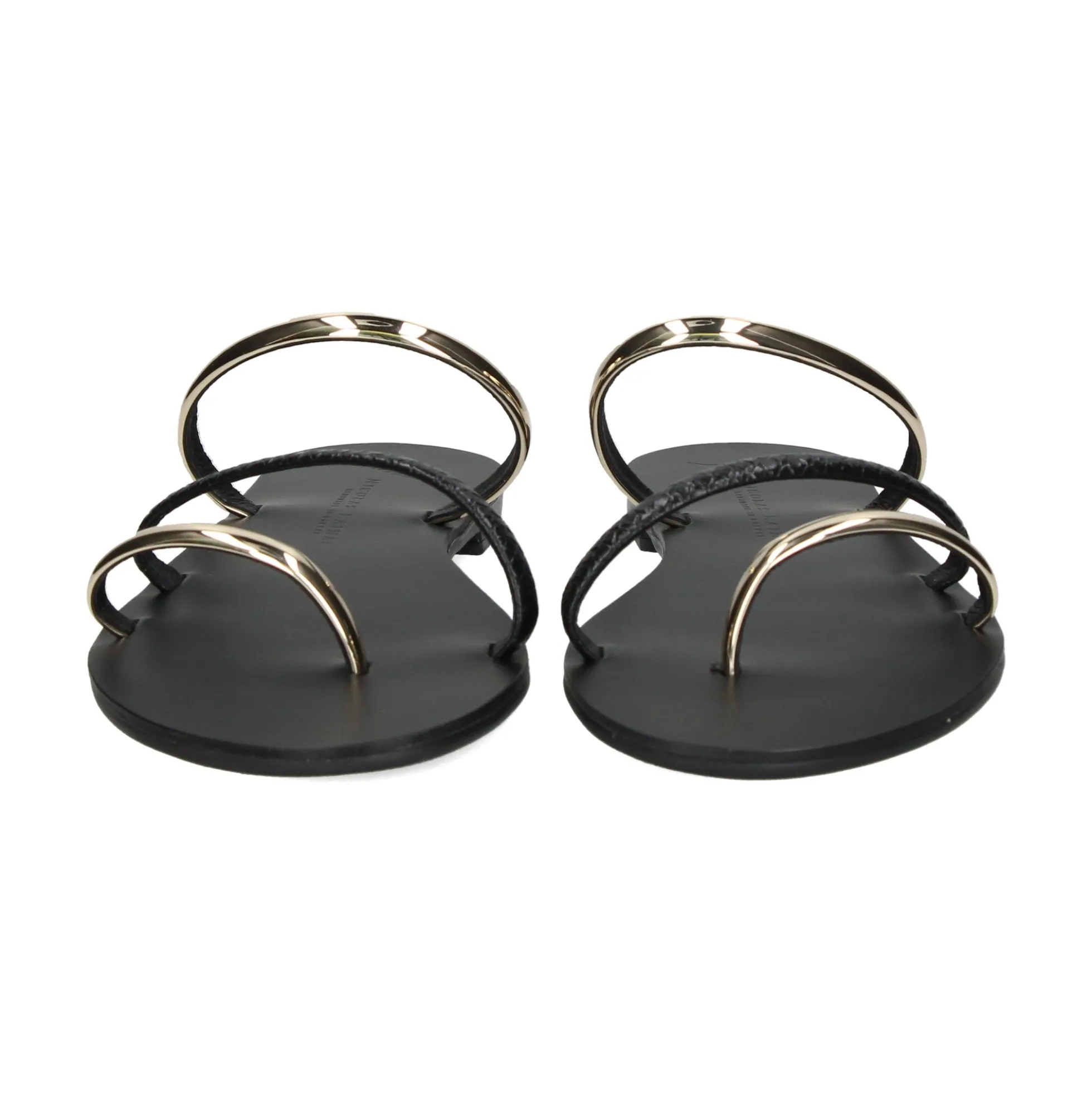 NICOLAS LAINAS Sandalias planas de Mujer 927-T BLACK GOLD