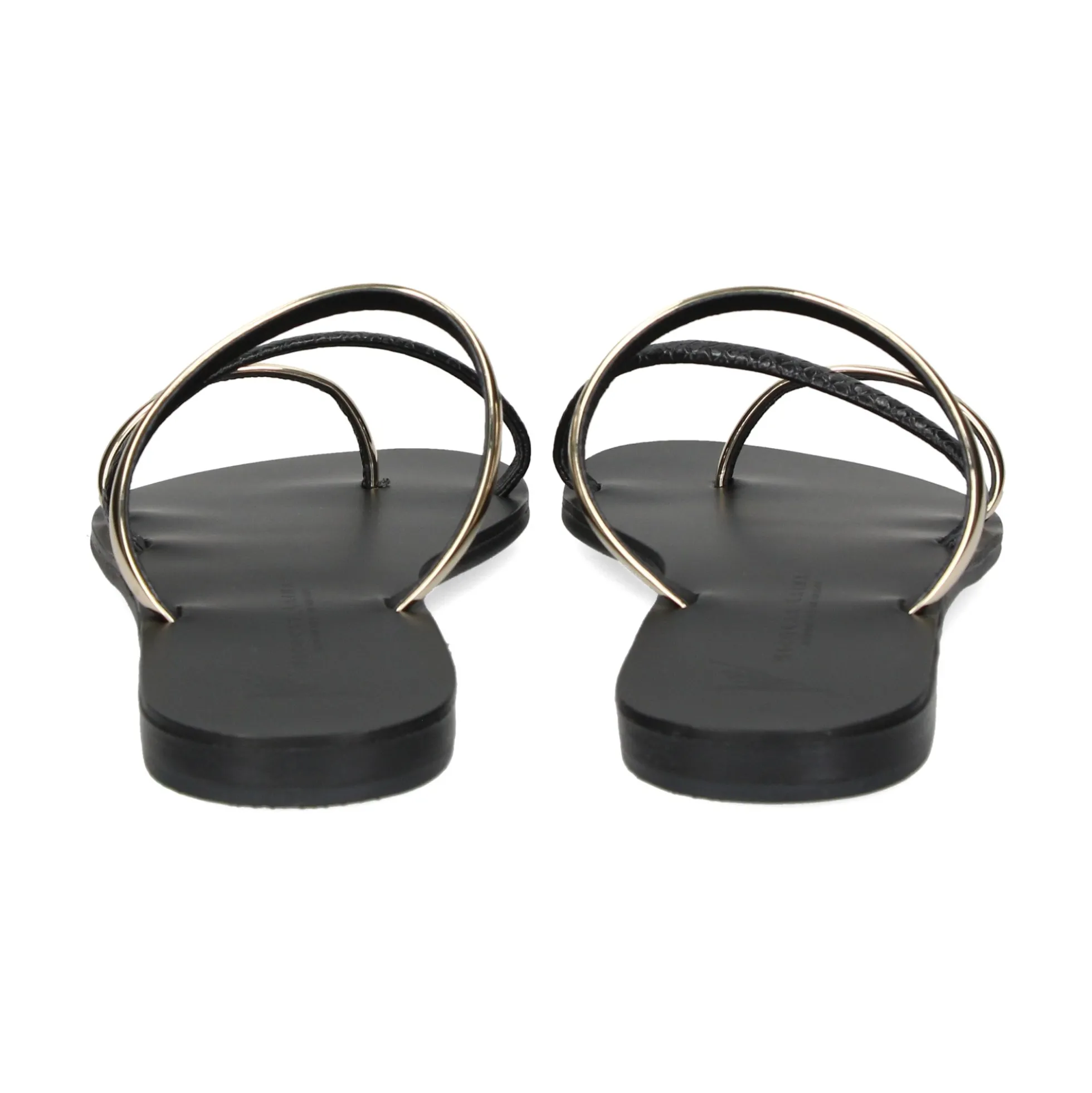 NICOLAS LAINAS Sandalias planas de Mujer 927-T BLACK GOLD