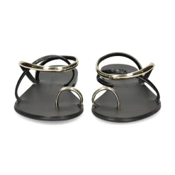 NICOLAS LAINAS Sandalias planas de Mujer 963-T GOLD BLACK