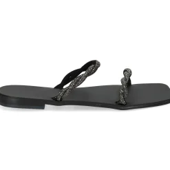 NICOLAS LAINAS Sandalias planas de Mujer Q43-TC NEGRO