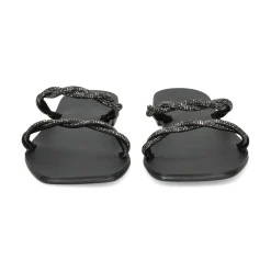 NICOLAS LAINAS Sandalias planas de Mujer Q43-TC NEGRO