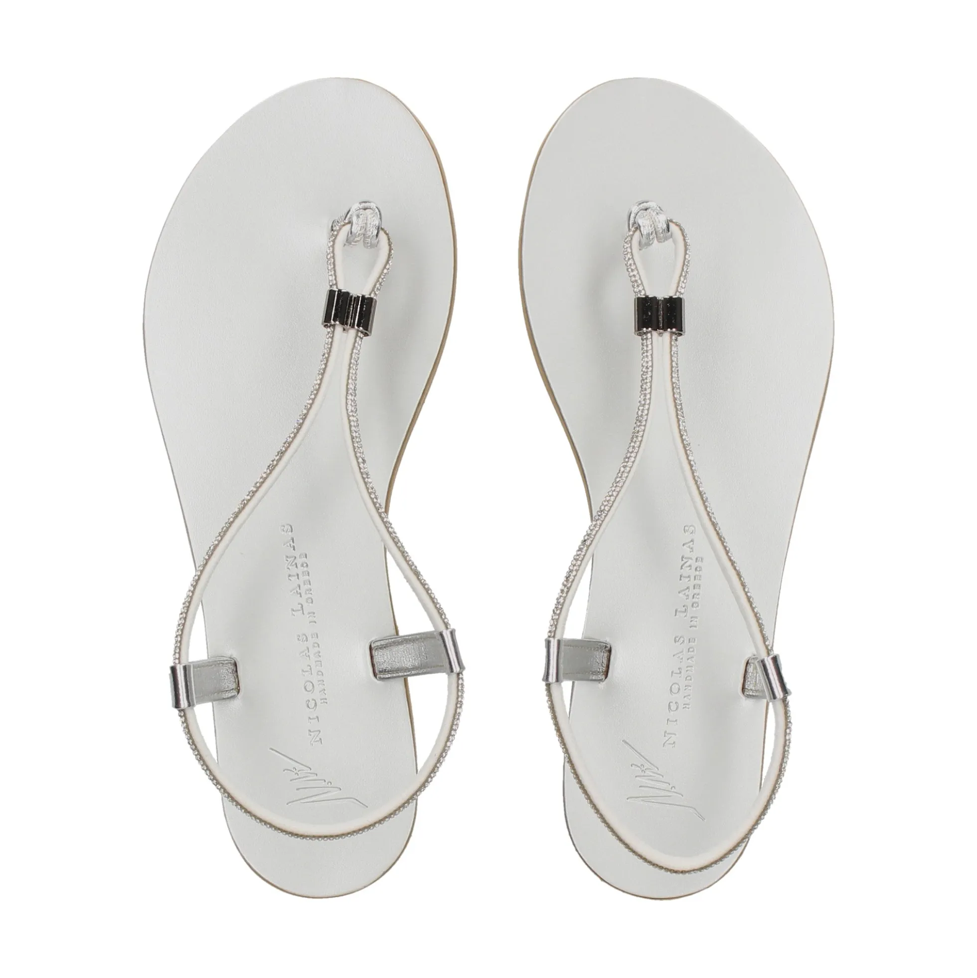 NICOLAS LAINAS Sandalias planas de Mujer 53-TCM SILVER