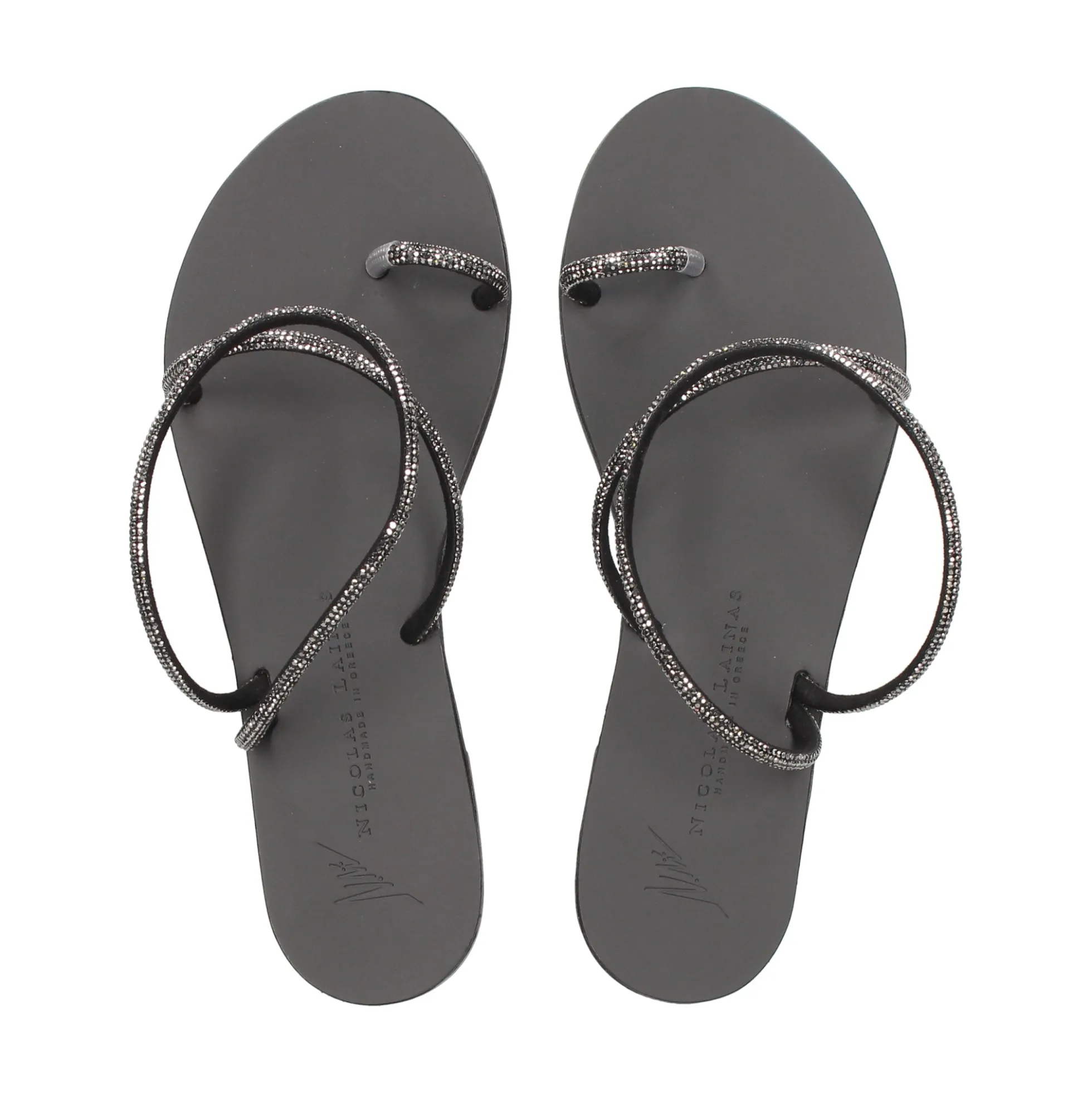NICOLAS LAINAS Sandalias planas de Mujer 63-TC NEGRO