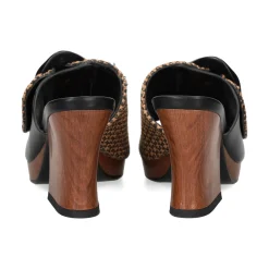 NOA HARMON Sandalias con plataforma de Mujer 009660-0067 NEGRO-CUERO
