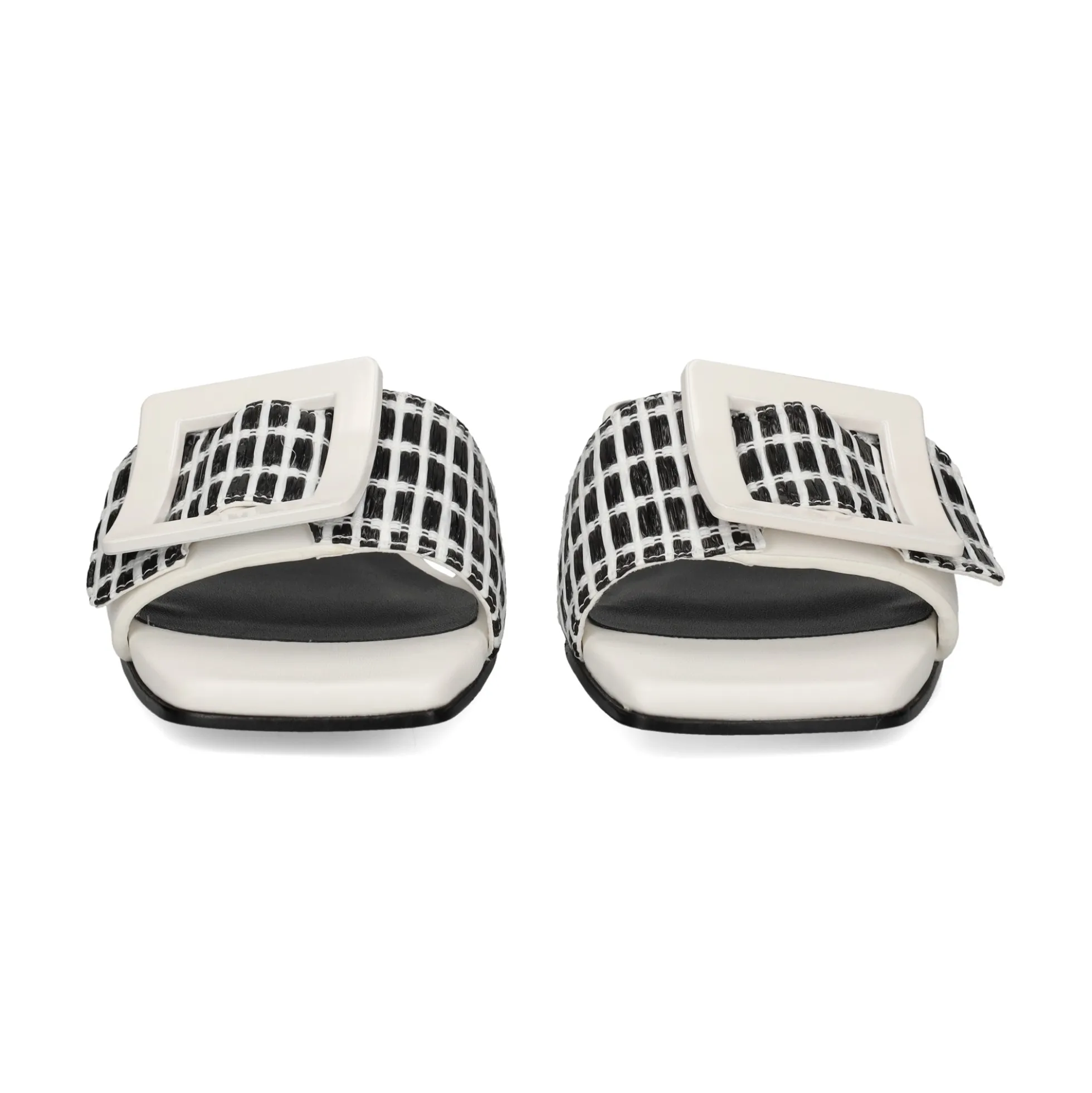 NOA HARMON Sandalias planas de Mujer 008967-0060 NEGRO-BLANCO
