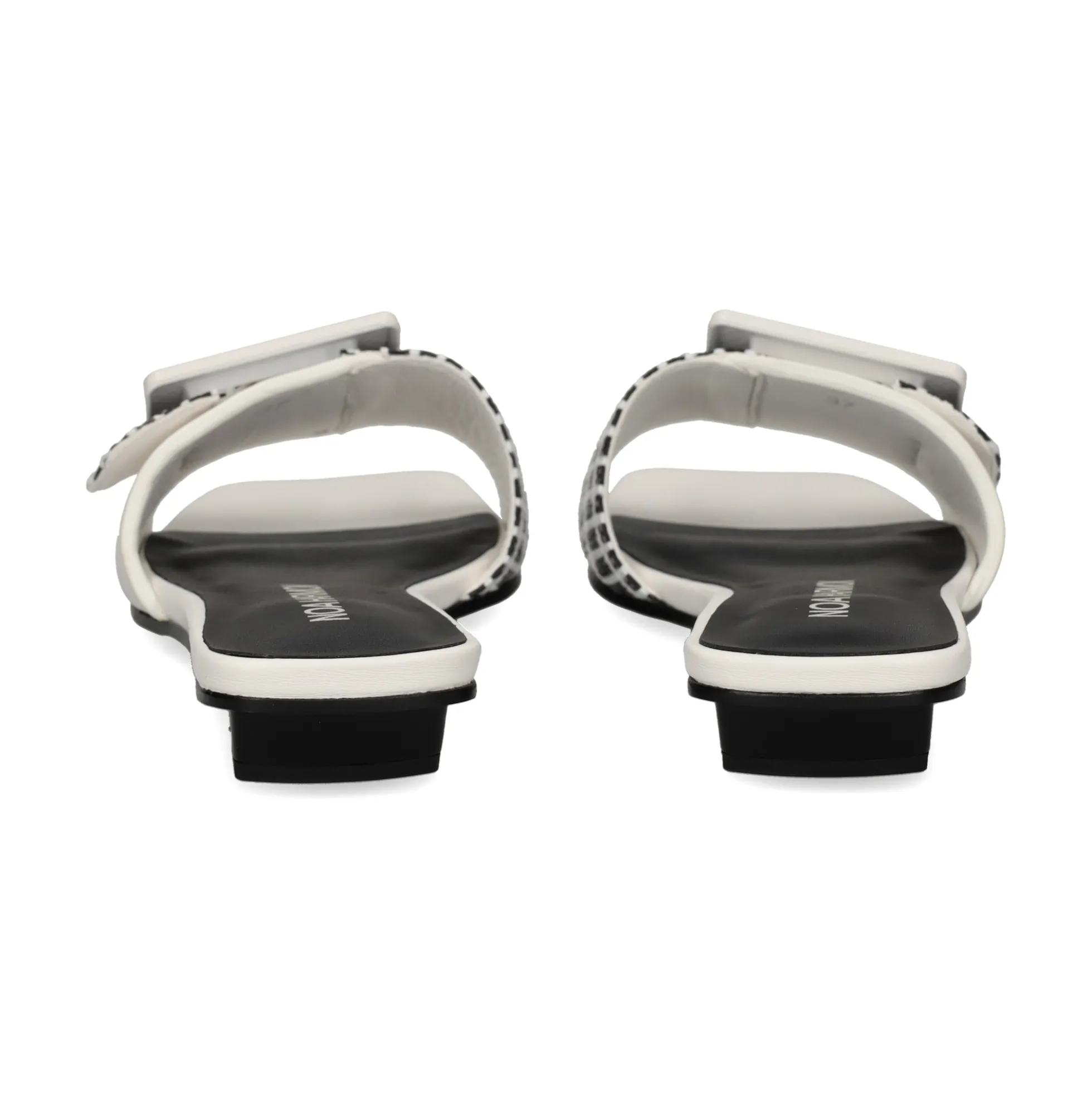 NOA HARMON Sandalias planas de Mujer 008967-0060 NEGRO-BLANCO
