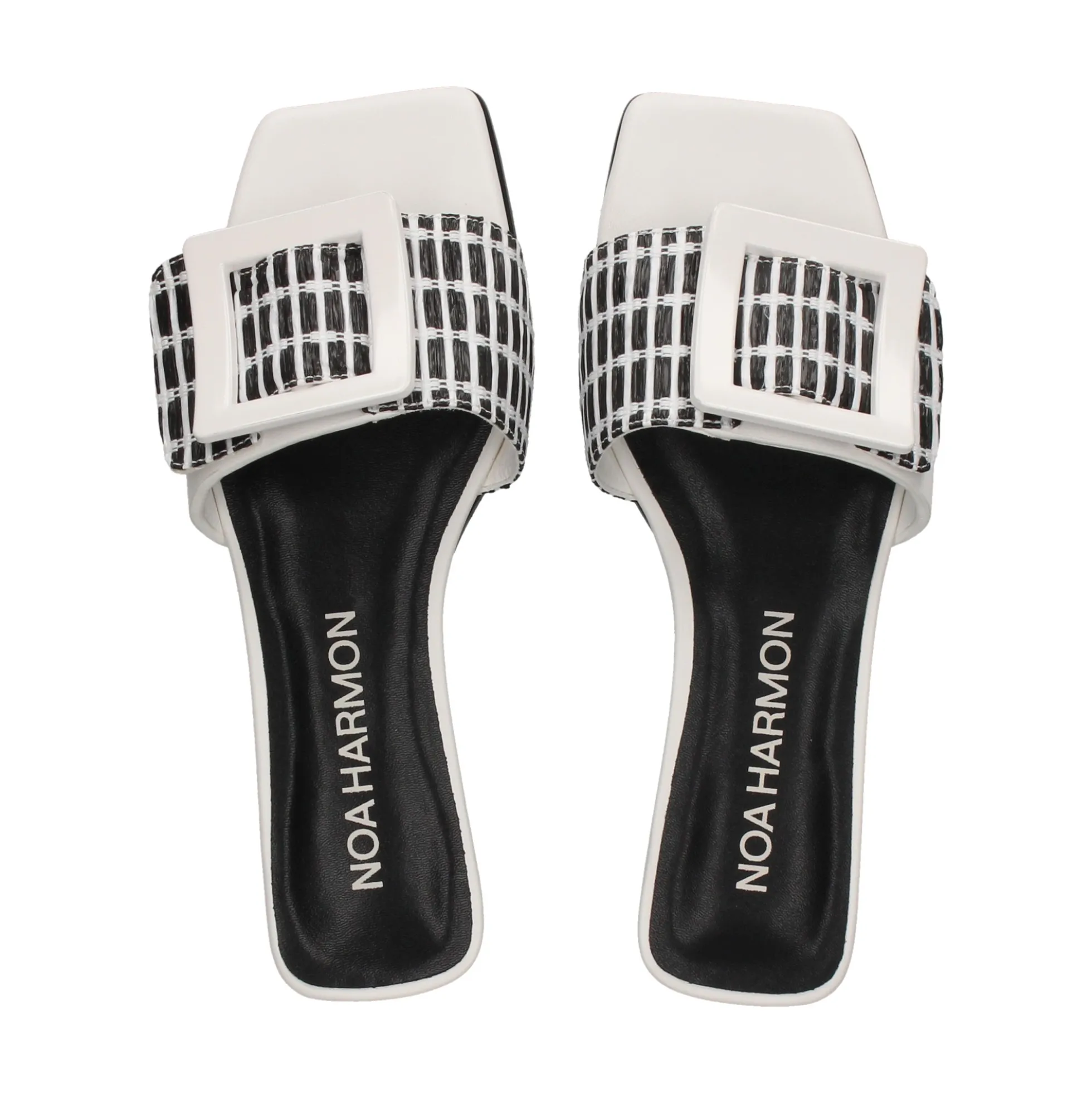 NOA HARMON Sandalias planas de Mujer 008967-0060 NEGRO-BLANCO
