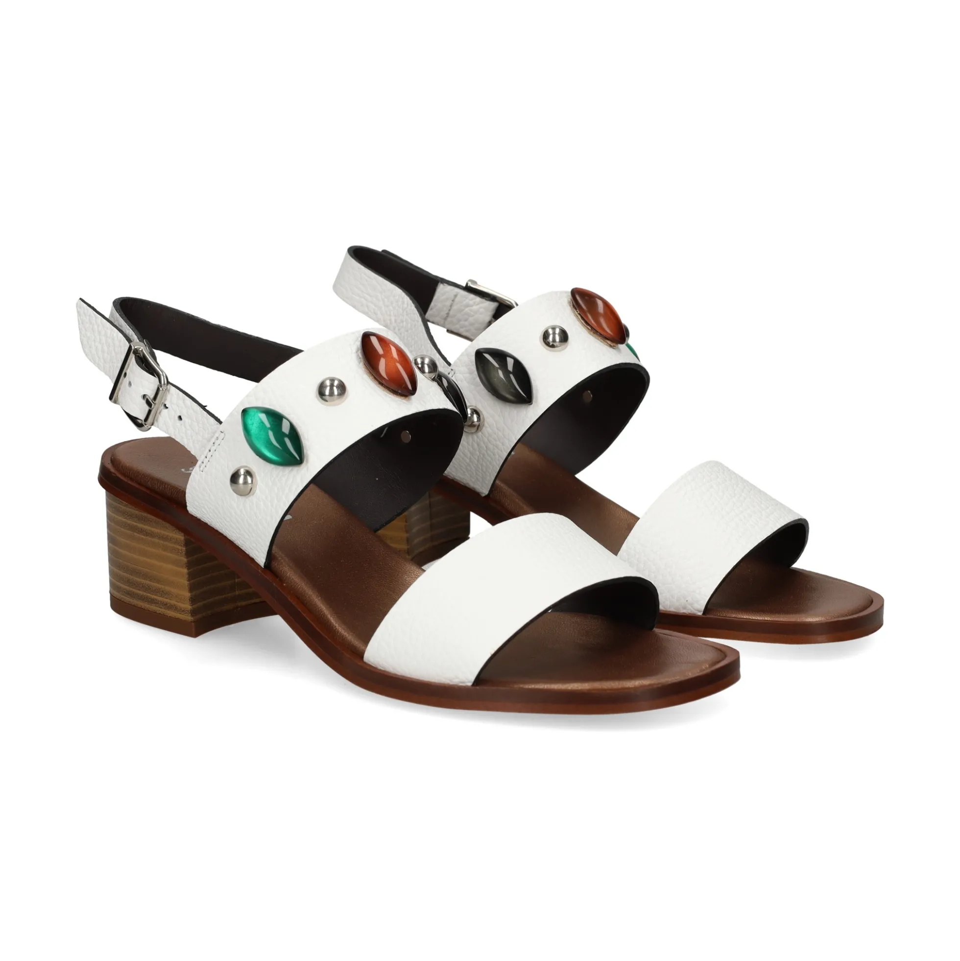 PLUMERS Sandalias con tacón de Mujer 3956 BLANCO