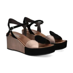 PLUMERS Sandalias cuña de Mujer 3796 NEGRO/BRONCE