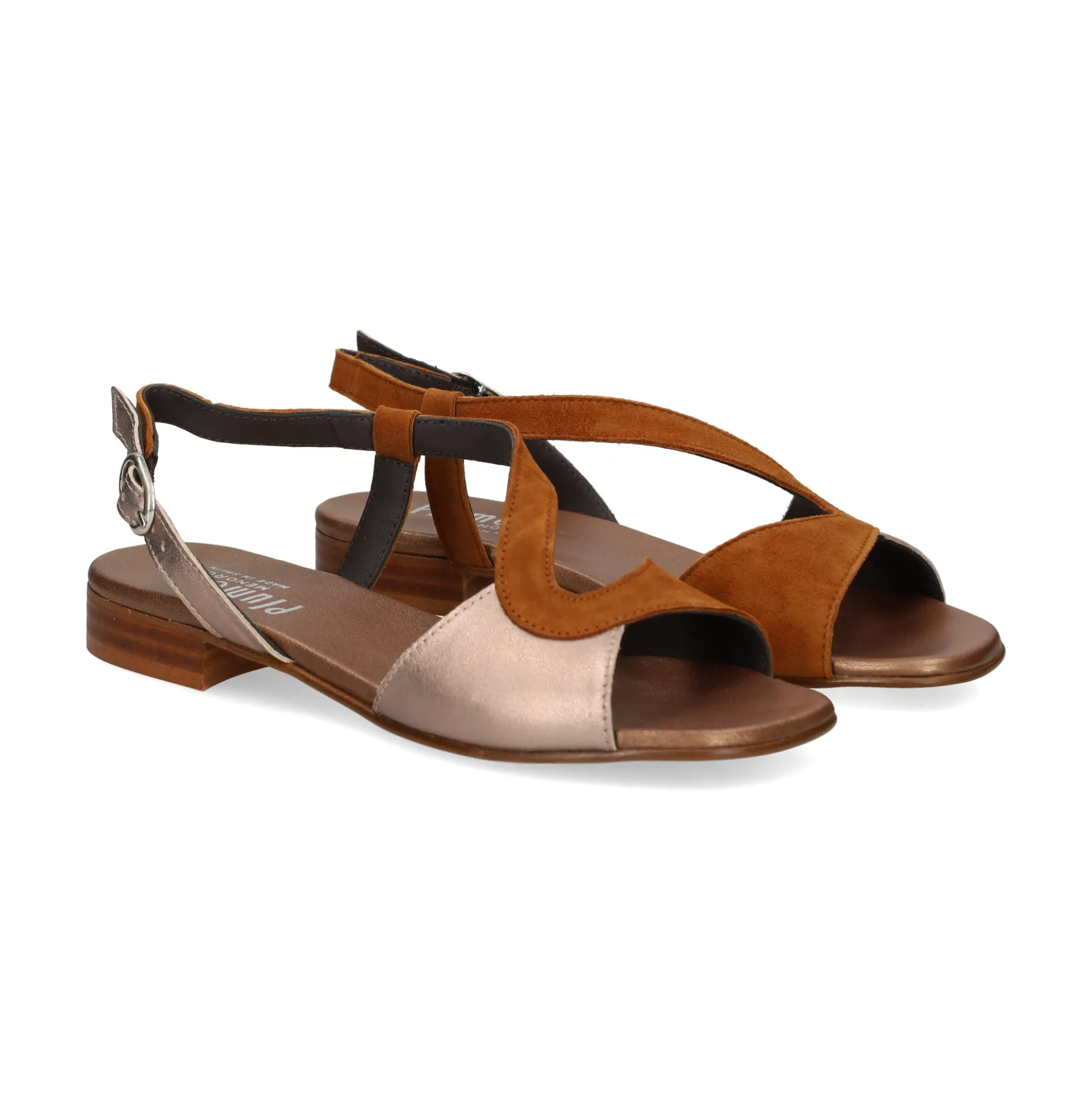 PLUMERS Sandalias planas de Mujer 3610 BRANDY/BRONCE