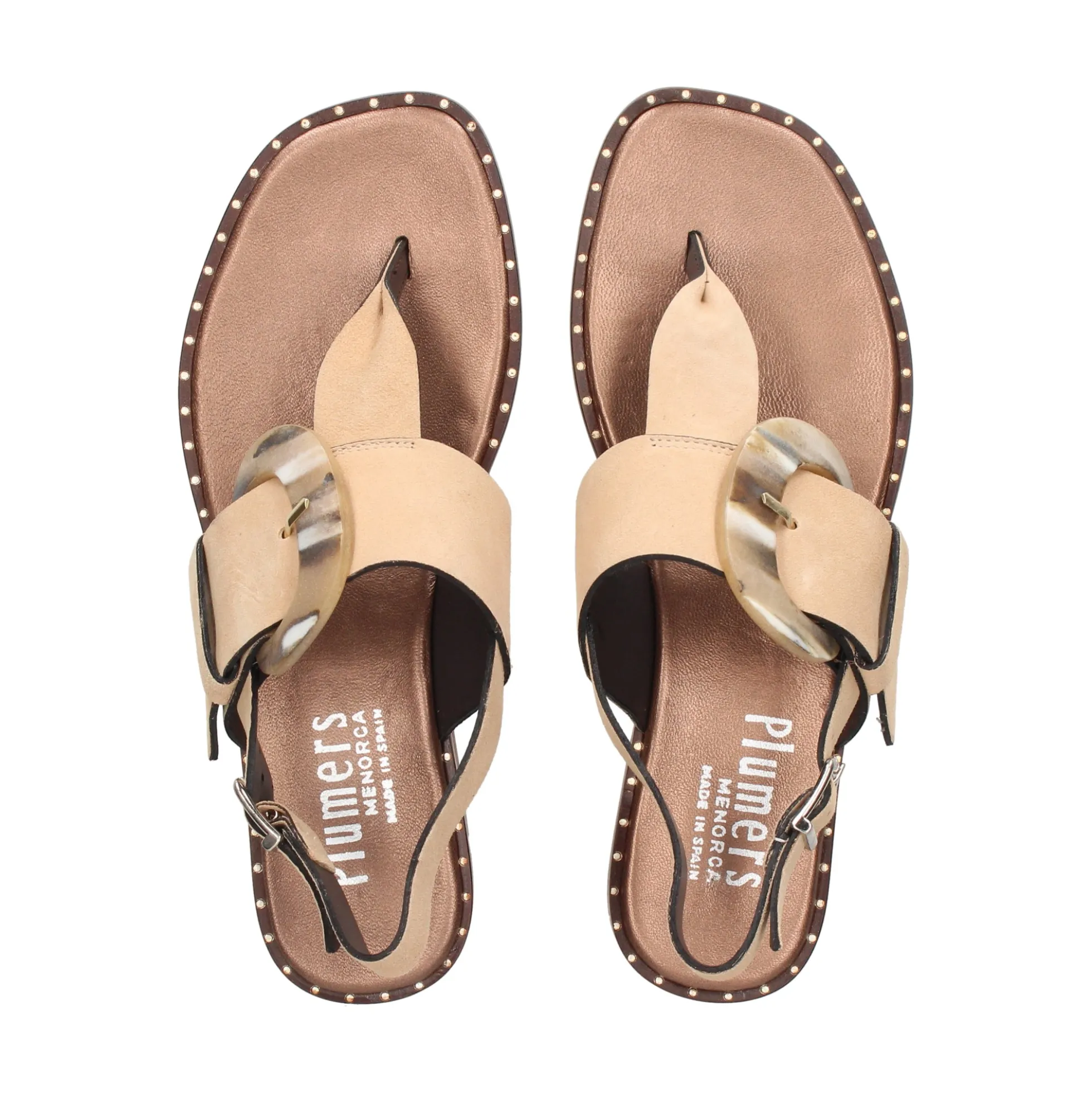 PLUMERS Sandalias planas de Mujer 3741 CAMEL