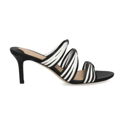 POLO RALPH LAUREN Sandalias con tacón de Mujer LORRAINE 001 BLACK/SNOW