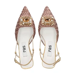 RAS Zapatos de tacón medio de Mujer 8478 PLATINO