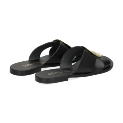 S.PIERO Sandalias planas de Mujer E1-119 NEGRO