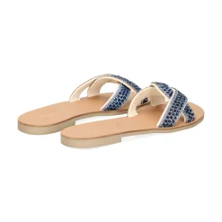 S.PIERO Sandalias planas de Mujer E1-030 AZUL