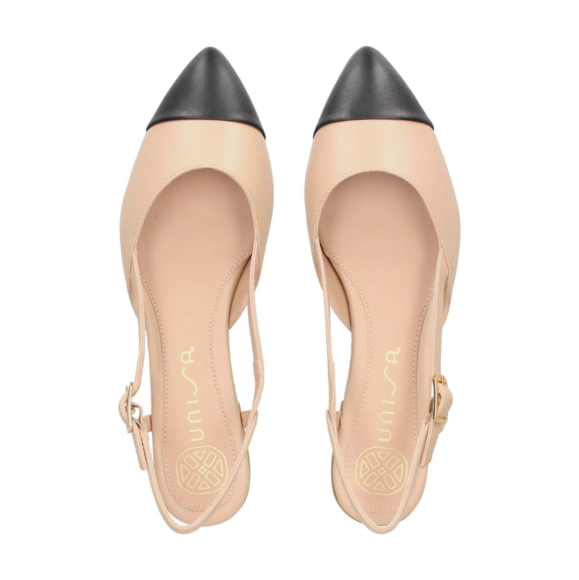 UNISA Zapatos planos de Mujer ASLEY_25_NTO SKIN/BLK