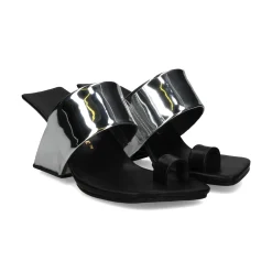 UNITED NUDE Sandalias cuña de Mujer LOOP TOE HI MIRROR SILVER