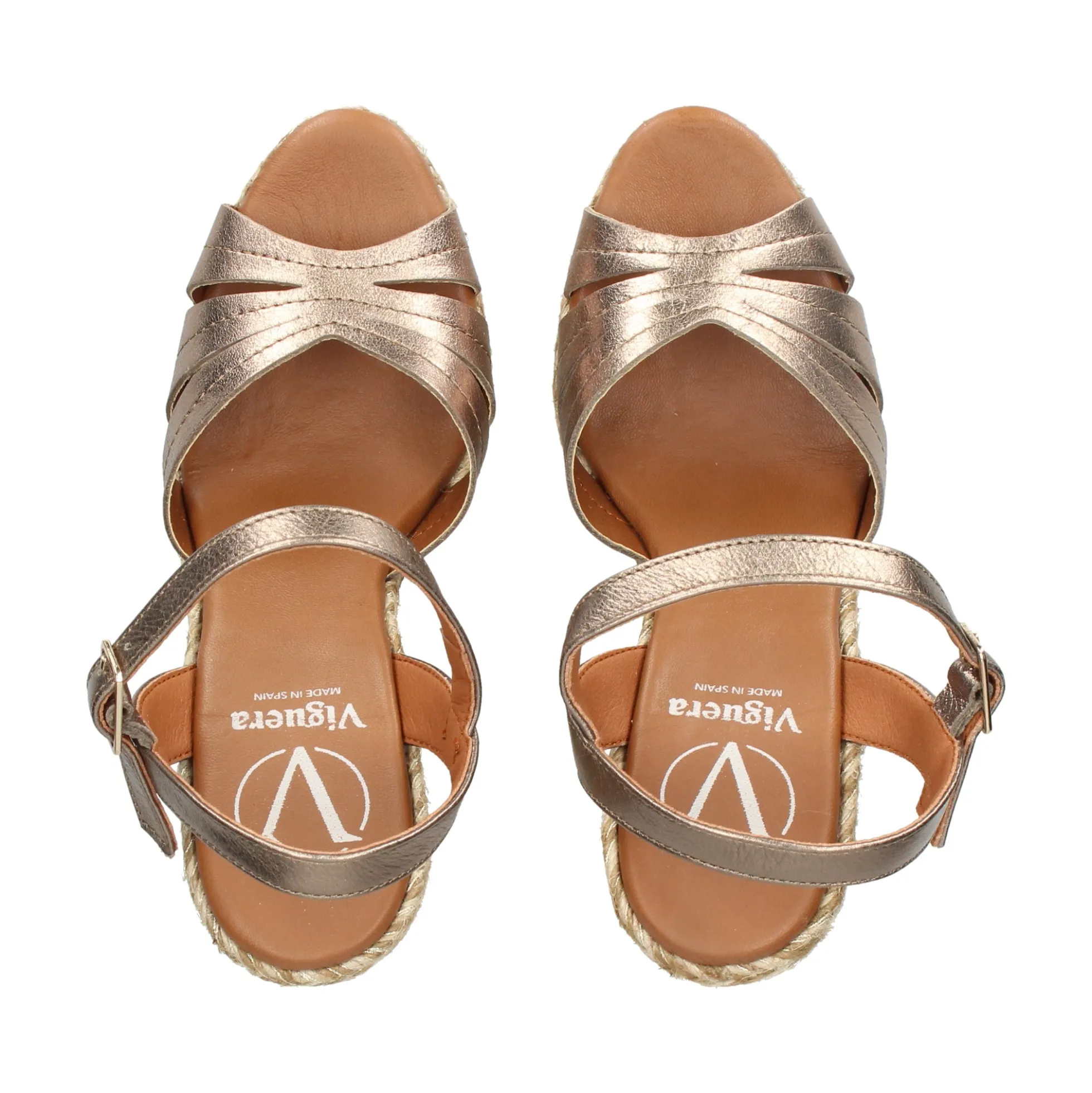 VIGUERA Sandalias cuña de Mujer 2046 FUMO